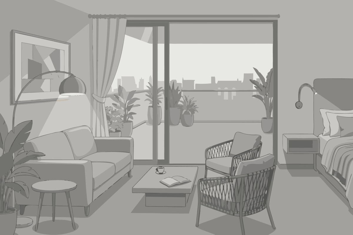 2 Adjacent Rooms